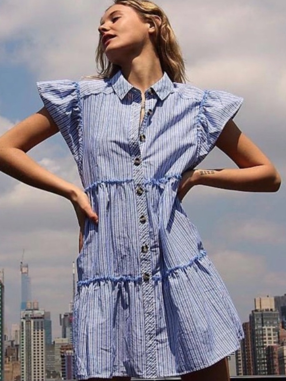 Free People Striped Starfish Mini Dress
